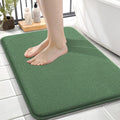 OLANLY Thick Memory Foam Small Bathroom Rugs 24x16, Extra Soft Absorbent Bath Rug, Quick Dry Bath Mats, Non-Slip, Machine Washable Mat for Bathroom, Tub and Shower, Home Decor Accessories, Olive Green