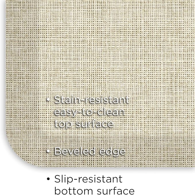GelPro NewLife Decorative Foam Floor Mat, 72" x 20", Tweed Antique White