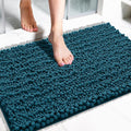 Yimobra Bathroom Rugs Non Slip Washable 32x20 Inch - Ultra Soft Absorbent Chenille Bath Mat, Quick Dry Shaggy Floor Carpet for Tub Shower, Peacock Blue Home Decor Accessories