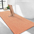 OLANLY Thick Bathroom Runner Rugs 44x24, Extra Soft Absorbent Chenille Bath Rugs, Rubber Backing, Machine Wash Dry, Long Bath Mats for Bathroom Floor, Tub and Shower, Home Decor Accessories, Peach