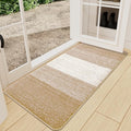 Kitinjoy Indoor Outdoor Door Mat, 71x24 Non-Slip Absorbent Dirt Trapper, Low-Profile Washable Inside Entrance Front Floor Mat, Sturdy Soft Entry Doormats for Entryway, Beige