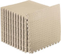ProsourceFit Exercise Puzzle Mat 1/2-inch, EVA Interlocking Foam Floor Tiles for Home Gym, Workout Equipment, Kids Play Areas, Beige, 144 Sq Ft - 36 Tiles