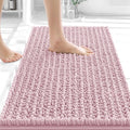 OLANLY Bathroom Rug Mat 24x16, Thick Soft and Absorbent Chenille Bath Mat, Non-Slip Rubber Backing, Machine Washable Quick Dry Bath Rugs for Tub Shower Floor, Home Decor Accessories, Dusty Rose