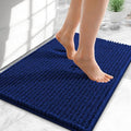 OLANLY Thick Small Bathroom Rugs 24x16, Extra Soft Absorbent Chenille Bath Rugs, Rubber Backing, Machine Wash Dry, Bath Mats for Bathroom Floor, Tub and Shower, Home Decor Accessories, Navy
