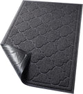 LuxStep Door Mat Large 24x36 Inch Indoor Outdoor Doormat, Non-Slip Low-Profile Design Floor Mat, Front Door Welcome Mat for Entryway,Patio,Garage, Black