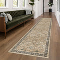 Boho Washable 10ft Long Runners for Hallways, Earthy Sage Taupe 2'6"x10' Wide Kitchen Runner Rug, Vintage Entryway Indoor Rug, Non-Slip Stain Resistant Low Pile Throw Rug