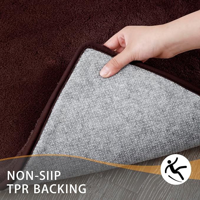 MINIDEAR Bathroom Rugs 70x24 Dark Brown - Thick Memory Foam Bath Mat, Ultra Soft & Plush Fluffy, Non-Slip, Quick Dry, Absorbent Washable Floor Microfiber Mat for Tub, Home Decor Accessories