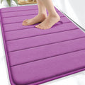 OLANLY Memory Foam Bath Mat 30x20, Super Soft Absorbent Bathroom Rugs, Quick Dry, Machine Washable Shower Floor Rugs, Bathmat Carpet, Bathroom Home Decor Accessories, Purple