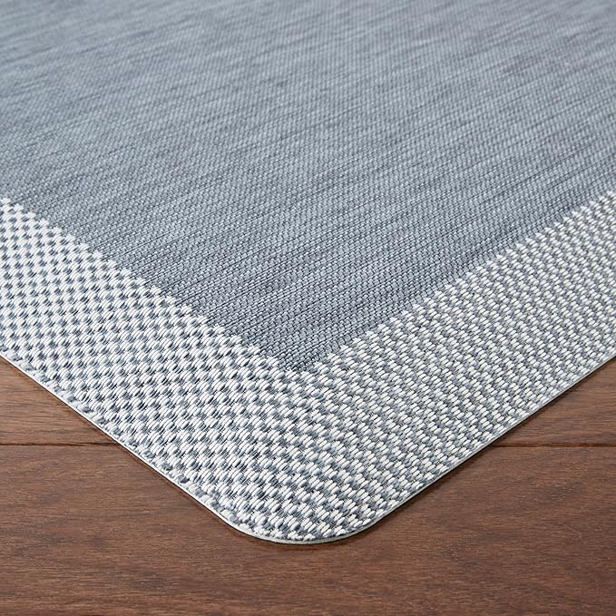 MARTHA STEWART Mira Modern Heathered Anti-Fatigue Air-Infused Kitchen Mat, Blue, 19.6"x32"