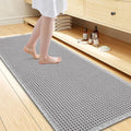 Smiry Waffle Bath Mat 60x24, Extra Soft Absorbent Bathroom Rugs, Non Slip Machine Washable Quick Dry Bath Rugs for Bathroom Floor, Tub, Shower, Home Decor Accessories, Light Grey