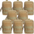 8 Pcs Molle Pouches Tactical Molle Pouch Vest Pouch Cell Phone Belt Pouch Waterproof Waist Bag Pack Utility EDC Pouch Bag Compact Accessories Gadget Pocket Organizer