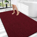 OLANLY Thick Large Bathroom Rugs 44x32, Extra Soft Absorbent Chenille Bath Rugs, Rubber Backing, Machine Wash Dry, Bath Mats for Bathroom Floor, Tub and Shower, Home Decor Accessories, Burgundy
