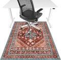 Office Chair Mat for Hardwood Floor & Tile Floor,36"X 48" Heavy Duty Desk Chair Mat for Hard Floors, Under Desk Rug for Rolling Computer Chair,Anti Slip,Low Pile Carpet Floor Protector-Brown Red