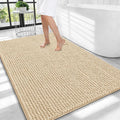 OLANLY Thick Large Bathroom Rugs 40x32, Extra Soft Absorbent Chenille Bath Rugs, Rubber Backing, Machine Wash Dry, Bath Mats for Bathroom Floor, Tub and Shower, Home Decor Accessories, Beige