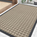 Smiry Front Door Mat Outside Entrance, Heavy Duty Natural Rubber Doormat, Non Slip, Trap Dirt and Moisture, Easy Clean, Low Profile Welcome Floor Mats for Indoor Outdoor Entry, 35x23 Inch, Beige