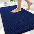 OLANLY Thick Bathroom Rugs 34x21, Extra Soft Absorbent Chenille Bath Rugs, Rubber Backing, Machine Wash Dry, Bath Mats for Bathroom Floor, Tub and Shower, Home Decor Accessories, Navy