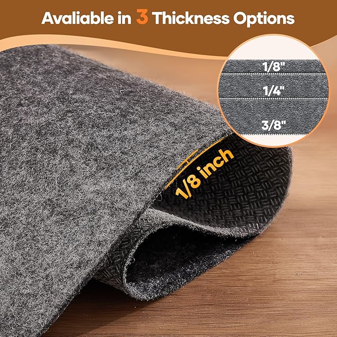 Veken Non Slip Cushioned Runner Rug Pad Gripper 2 x 12 Ft, Felt and Silicone Backing, 1/8 inch Thick Carpet Liner for Hardwood Floors and Finishes, Under Area Rugs Anti Skid Mat, Keep Rugs in Place