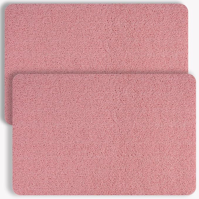 Hargiis Non-Slip Bathtub Mat, 2 Pack Anti Slip Shower Mat, Fast Drying Bathtub Mats, Foot Scrubber Mat, Anti Slip Mat for Tub, Floor, Bathroom, Kitchen, Home, Hotel (Pink 24"×16"+24"×16")