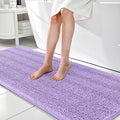 OLANLY Thick Bathroom Runner Rugs 70x24, Absorbent Chenille Striped Bath Rugs, Rubber Backing, Machine Wash, Extra Long Bath Mats for Bathroom Floor, Tub and Shower, Home Decor Accessories, Lavender