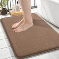 OLANLY Thick Memory Foam Small Bathroom Rugs 24x16, Extra Soft Absorbent Bathroom Mat, Quick Dry Bath Mat, Non-Slip, Machine Washable Carpet for Bathroom, Tub and Shower, Home Decor Accessories, Mocha
