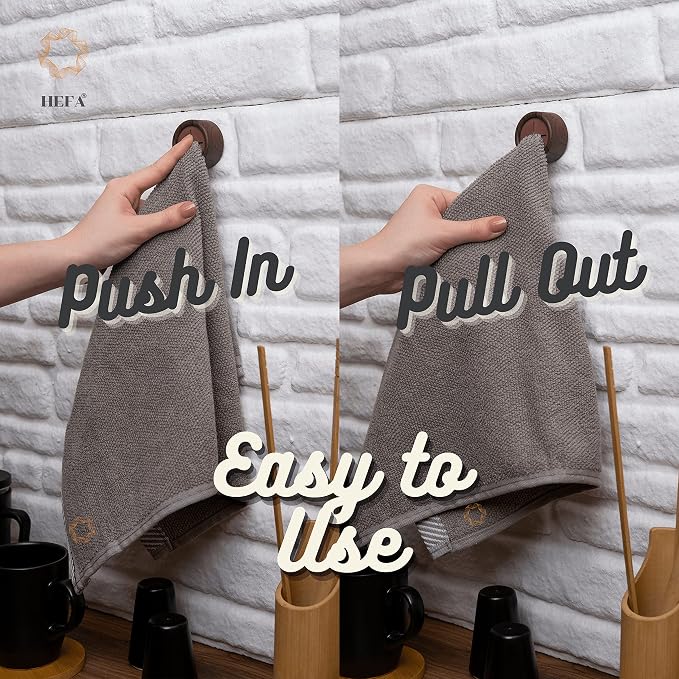 HEFA Towel Holder & Hooks - Kitchen & Bathroom Organization Set, 4 Pack , Gadgets