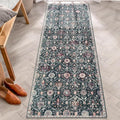 Lahome Moroccan Trellis Washable Runner Rug, 2x6 Kitchen Runners for Hallways 6 Feet Non Slip, Vintage Laundry Room Rug Ultra-Thin Carpet for Bathroom Bedroom Entryway Elise, Black/Multi