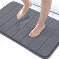Buganda Memory Foam Bath Mat, 24" x 16", Ultra Soft and Non-Slip Bathroom Rugs, Water Absorbent and Machine Washable Bath Rug for Bathroom, Shower, and Tub, Dark Grey