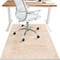 48"x60" Office Chair Mat for Hardwood Tile Floor, Under Desk Carpet Protector for Rolling Computer Chair Mat, Machine Washable Area Rug, Anti-Slip 1/5" Thick Low Pile Thin Vinyl Floor Mat, Dusty Pink