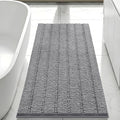 Bcoimo Large Bathroom Rug, Chenille Bath Mat with High Low Pile Design, Soft Absorbent Non Slip Bath Rug, Machine Washable Quick Dry Mat for Shower, Tub, Sink and Vanity