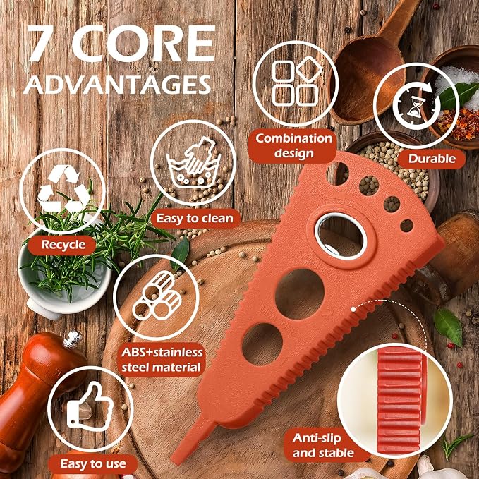 GeeRic Father's Day Jar Opener for Weak Hands & Seniors, Multi-Functional Bottle Opener Tool for Lids, Tabs, Caps, Pull Rings, 5-in-1 Can Opener Dark Red