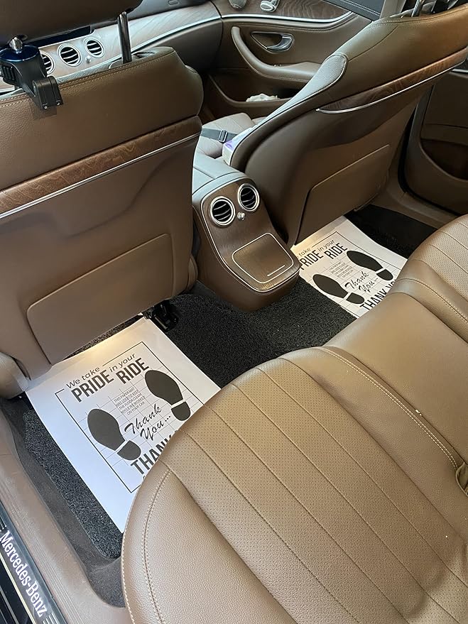 White Car Paper Floor Mats,100Pcs Vehicles Disposable Floor Pads,Temporary Cars Floor Protector,Automotive Mat Covers Protector,Detailing Detail Wash,Temporary Sticky 16x20inch
