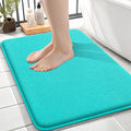 OLANLY Thick Memory Foam Small Bathroom Rugs 24x16, Extra Soft Absorbent Bathroom Mat, Quick Dry Bath Mats, Non-Slip, Machine Washable Carpet for Bathroom, Tub and Shower, Home Decor Accessories, Teal