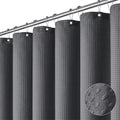 Dynamene Stall Fabric Shower Curtain - 54x78 inch Long Waffle Weave Weighted Thick Cloth Shower Curtains for Bathroom,Heavy Duty Hotel Spa Luxury Bath Curtain Set with 10 Plastic Hooks,Charcoal Grey
