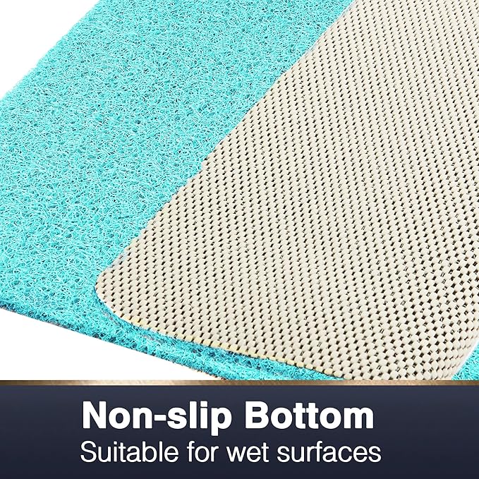 Asvin Soft Textured Bath, Shower, Tub Mat, 24x16 Inch, Phthalate Free, Non Slip Comfort Bathtub Mats with Drain, PVC Loofah Bathroom Mats for Wet Areas, Quick Drying