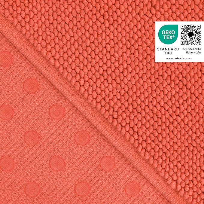 Cotton Paradise 100% Cotton Turkish Bathmat Rug, Soft Absorbent Quick Dry Non Slip, 17x24 Bathmat Rug, Coral