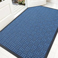 OLANLY Front Door Mat Outside Entrance 59x34, Absorbent, Heavy Duty Sturdy Natural Rubber Doormat Indoor Outdoor, Non-Slip, Stain and Fade Resistant, Low Profile Floor Mat for Entryway, Ocean Blue