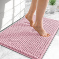 OLANLY Thick Small Bathroom Rugs 24x16, Extra Soft Absorbent Chenille Bath Rugs, Rubber Backing, Machine Wash Dry, Bath Mats for Bathroom Floor, Tub and Shower, Home Decor Accessories, Dusty Rose