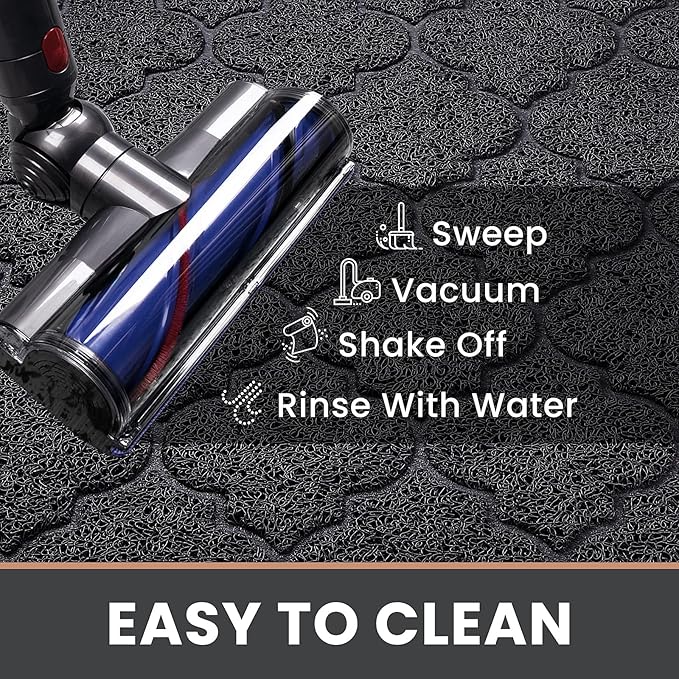 LuxStep Door Mat Large 24x36 Inch Indoor Outdoor Doormat, Non-Slip Low-Profile Design Floor Mat, Front Door Welcome Mat for Entryway,Patio,Garage, Black
