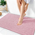 OLANLY Thick Bathroom Rugs 36x24, Extra Soft Absorbent Chenille Bath Rugs, Rubber Backing, Machine Wash Dry, Bath Mats for Bathroom Floor, Tub and Shower, Home Decor Accessories, Dusty Rose