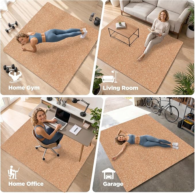 AIRHOP 18 PCS Gym Floor Mat, EVA Foam Puzzle Gym Mat, High-Density Interlocking Foam Floor Tiles for Home Gym, Play Workout Garage Kitchen Flooring 12.6"x12.6"x0.4"