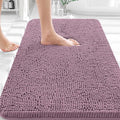 OLANLY Bathroom Rugs 35x24, Extra Soft Absorbent Chenille Bath Rugs, Rubber Backing Quick Dry, Machine Washable Bath Mats for Bathroom Floor, Tub and Shower, Home Decor Accessories, Deep Plum