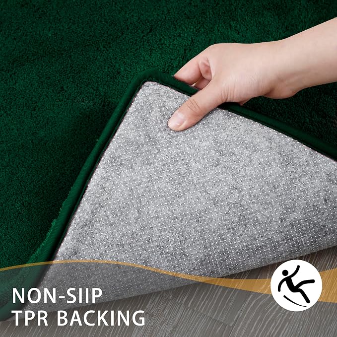 MINIDEAR Bathroom Rugs 36x24 Dark Green - Thick Memory Foam Bath Mat, Ultra Soft & Plush Non-Slip, Quick Dry, Absorbent Washable Floor Microfiber Mat for, Home Decor Accessories
