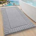LUMI Bathroom Rugs Non Slip with Rubber Backing, Extra Soft Plush Microfiber Bath Rug Absorbent, Machine Washable Bath Mat Quick Dry for Tub, Shower, Hotel, Light Grey, 24"x43"