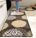 Kitchen Mats Set of 2 Cushioned Anti Fatigue Kitchen Rugs Non Slip Waterproof Kitchen Runner Memory Foam Floor Mat Comfort Standing Mat for Sink,Office,Laundry, Dark Brown