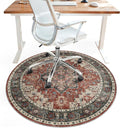 48"x48" Office Chair Mat for Hardwood Tile Floor, Under Desk Carpet Protector for Rolling Computer Chair Mat, Machine Washable Round Area Rug, Anti-Slip 1/5" Thick Low Pile Thin Floor Mat, Annatto