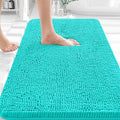 OLANLY Bathroom Rugs 30x18, Extra Soft Absorbent Chenille Bath Rugs, Rubber Backing Quick Dry, Machine Washable Bath Mats for Bathroom Floor, Tub and Shower, Home Decor Accessories, Teal