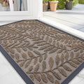 OLANLY Door Mat Indoor Outdoor Entrance, 29.5x17, Waterproof All-Weather All-Season Doormat, Sturdy Natural Rubber, Stain and Fade Resistant, Low Profile, Easy Clean Patio Entryway Mat, Medium Brown