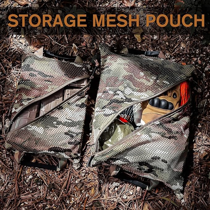 PETAC GEAR Tactical Storage Mesh Pouch Set,Insert Modular Utility Admin Pockets,Travel Organizer EDC Bag