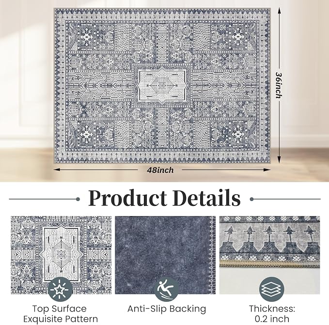 Office Chair Mat for Hardwood Floor & Tile Floor,36"X 48" Heavy Duty Desk Chair Mat for Hard Floors, Under Desk Rug for Rolling Computer Chair,Anti Slip,Low Pile Carpet Floor Protector-Grey