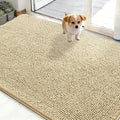 OLANLY Dog Door Mat for Muddy Paws 50x30, Absorbs Moisture and Dirt, Absorbent Non-Slip Washable Doormat, Quick Dry Chenille Mud Mat for Dogs, Entry Indoor Entryway Carpet for Inside Floor, Sand